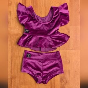Purple Kids Dance Costume Set